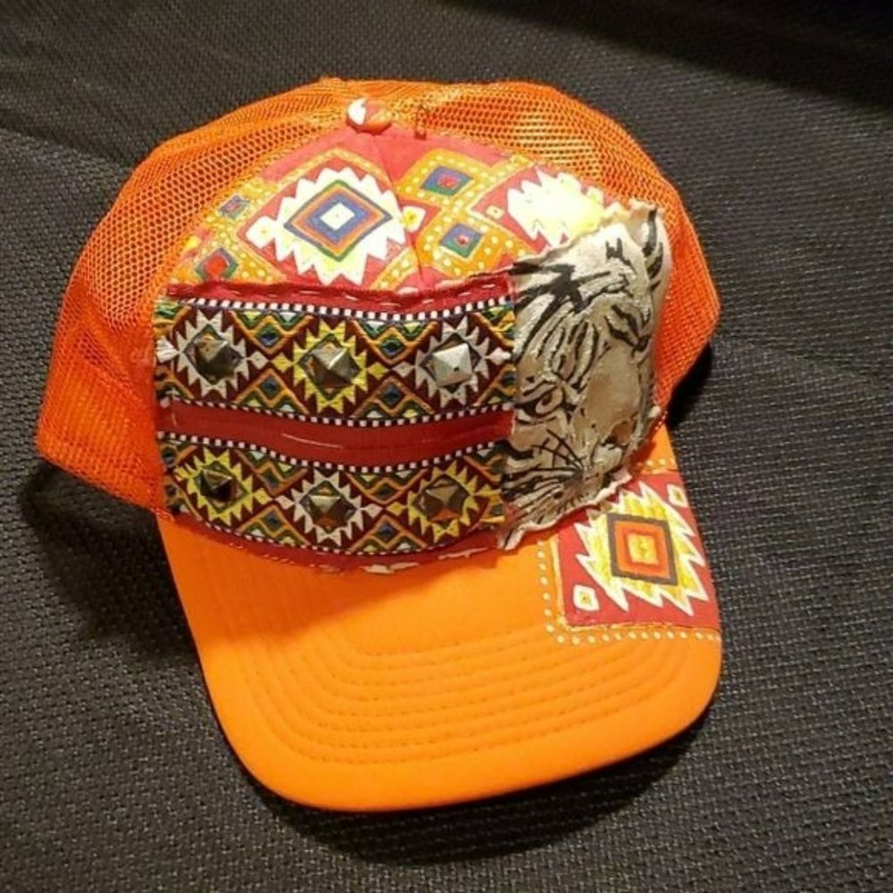 Trucker Hat, Custom Patchwork Euc - image 1